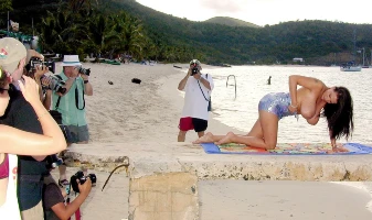 Linsey Dawn McKenzie At The Beach f1